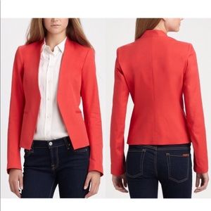 Theory Lanai bi stretch coral red orange blazer 4